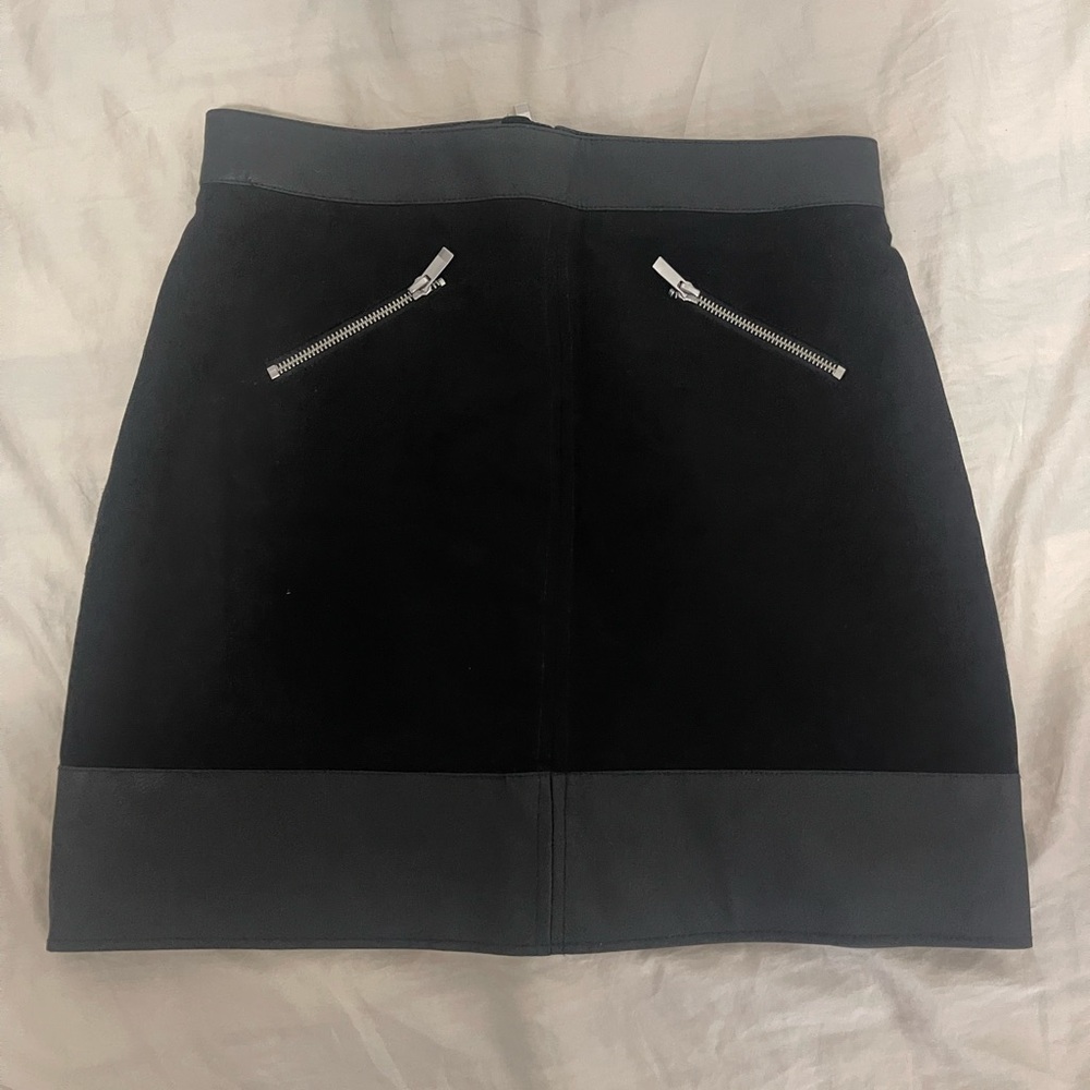 H&M leather and suede aline skirt